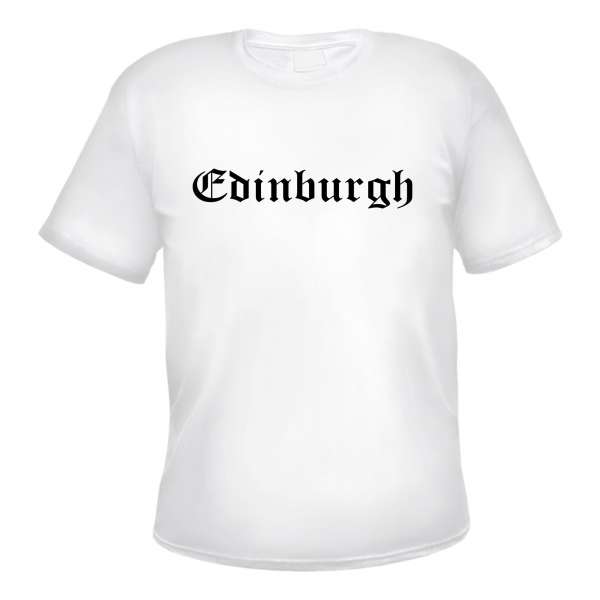 Edinburgh Herren T-Shirt - Altdeutsch - Weißes Tee Shirt