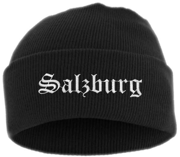 Salzburg Umschlagmütze - Altdeutsch - Bestickt - Mütze mit breitem Umschlag