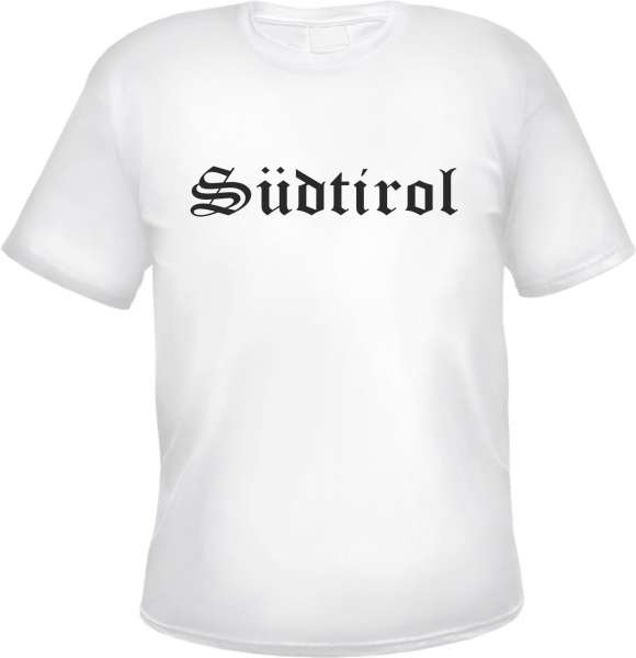 Südtirol Herren T-Shirt - Altdeutsch - Weißes Tee Shirt