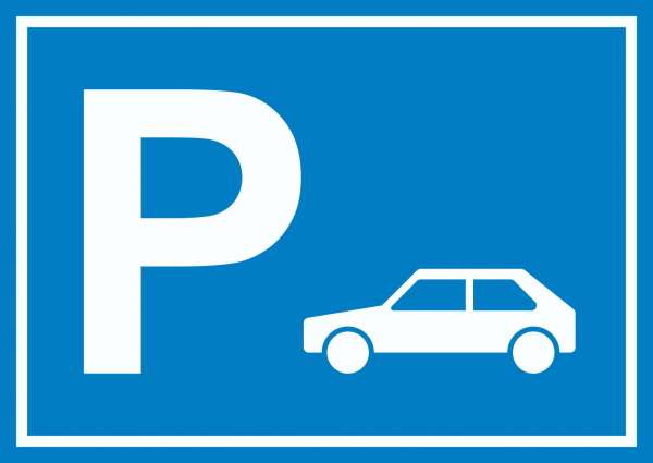 Auto PKW Parkplatz Schild waagerecht