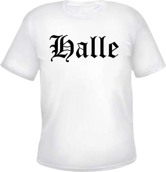 Halle Herren T-Shirt - Altdeutsch - Weißes Tee Shirt