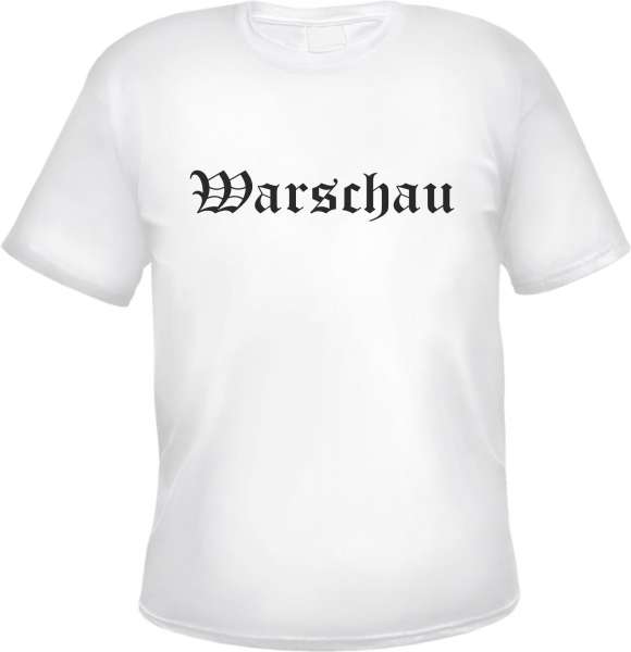 Warschau Herren T-Shirt - Altdeutsch - Weißes Tee Shirt