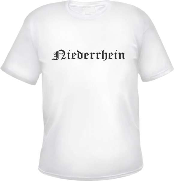 Niederrhein Herren T-Shirt - Altdeutsch - Weißes Tee Shirt