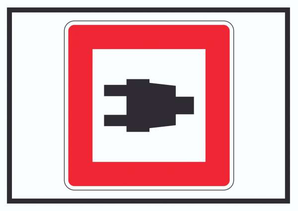 Nutzung von Landstromanschlüssen Symbol Schild