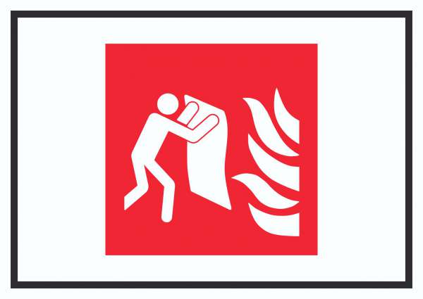 Feuerlöschdecke Symbol Schild