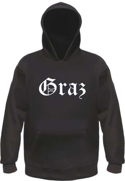 Graz Kapuzensweatshirt - Altdeutsch bedruckt - Hoodie Kapuzenpullover