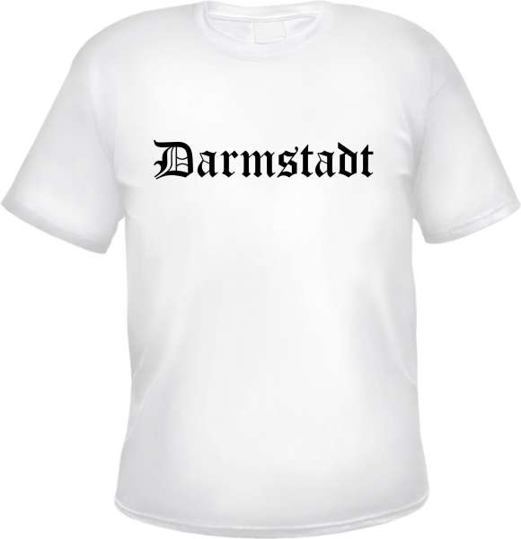 Darmstadt Herren T-Shirt - Altdeutsch - Weißes Tee Shirt