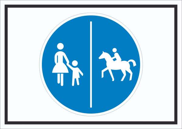 Schild Getrennter Geh- und Reitweg Symbol