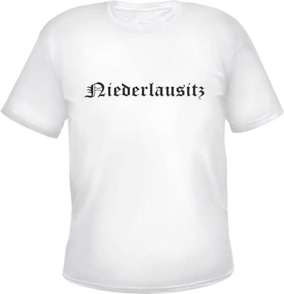 Niederlausitz Herren T-Shirt - Altdeutsch - Weißes Tee Shirt