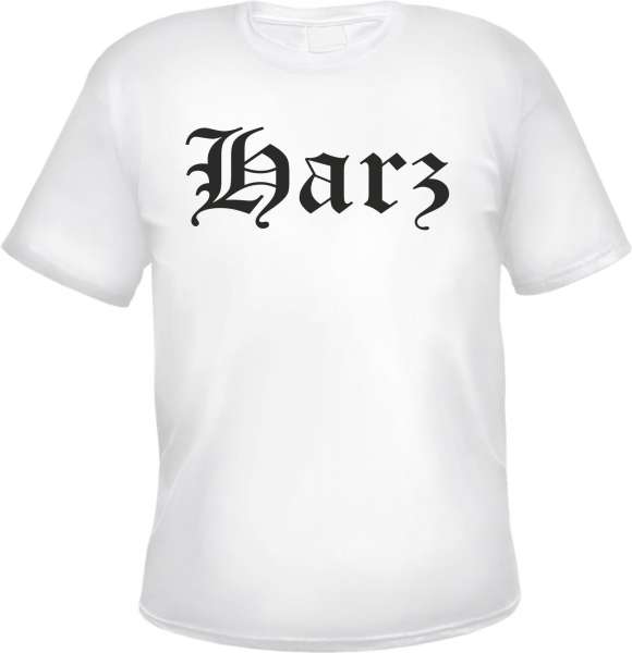 Harz Herren T-Shirt - Altdeutsch - Weißes Tee Shirt