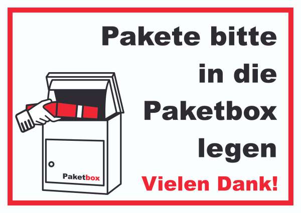 Pakete Paketbox Schild