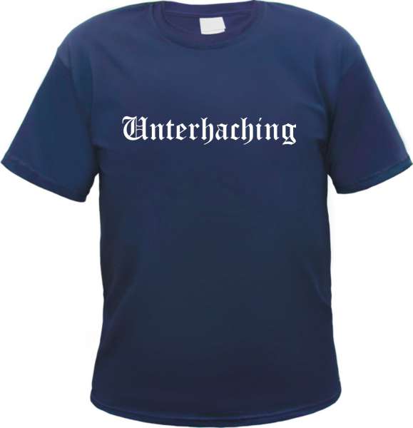 Unterhaching Herren T-Shirt - Altdeutsch - Blaues Tee Shirt