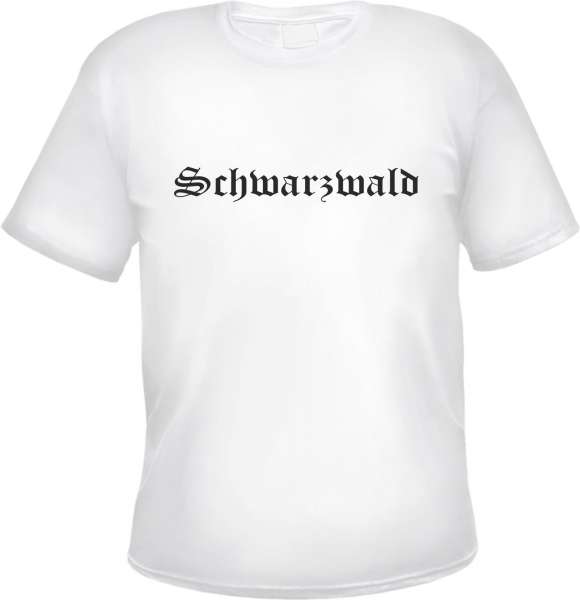 Schwarzwald Herren T-Shirt - Altdeutsch - Weißes Tee Shirt