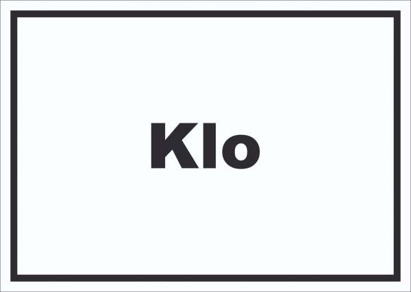 Klo Schild mit Text WC Toilette waagerecht