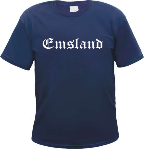 Emsland Herren T-Shirt - Altdeutsch - Blaues Tee Shirt