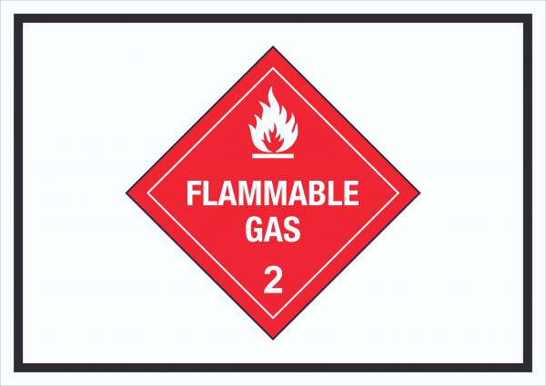 Schild Entzündliche Gase Symbol Flammable Gas Flamme