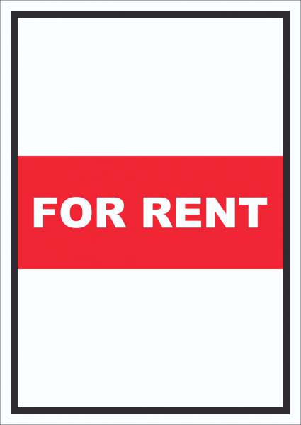 For Rent Schild mit Text Verkaufsschild hochkant