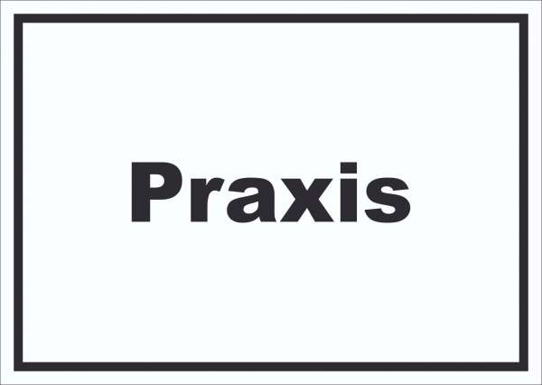 Praxis Schild mit Text Arzt Gesundheit waagerecht