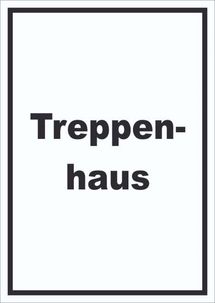 Treppenhaus Schild mit Text Stufen steigen hochkant