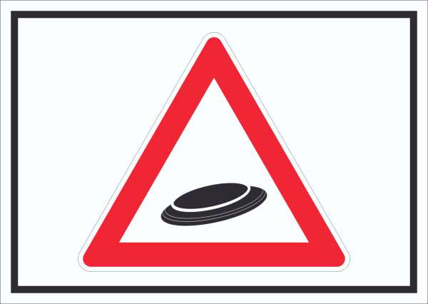 Achtung Frisbee Schild Symbol