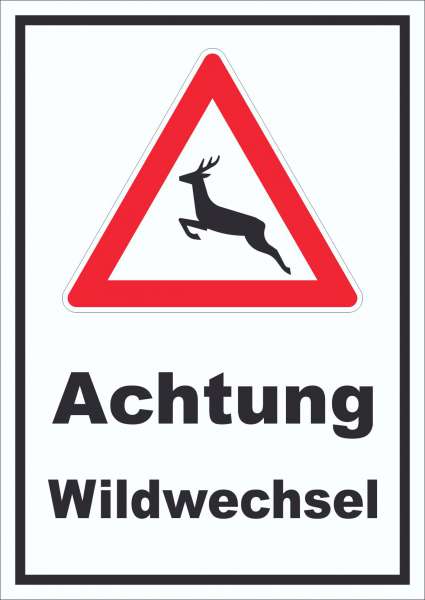 Schild Achtung Wildwechsel