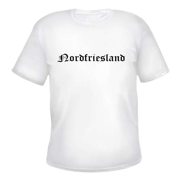 Nordfriesland Herren T-Shirt - Altdeutsch - Weißes Tee Shirt