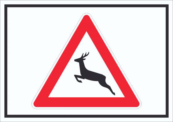 Schild Achtung Wildwechsel Symbol